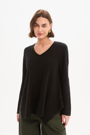 V NECK SPLIT KNIT