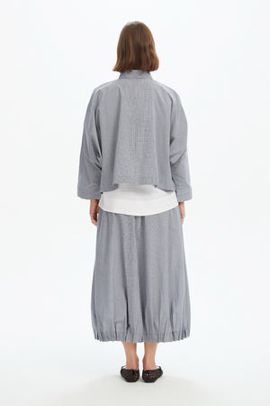 WIDE CROP GINGHAM OVERSHIRT checkered back