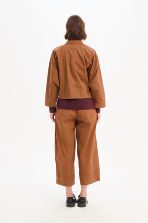 WIDE CROP POPLIN OVERSHIRT