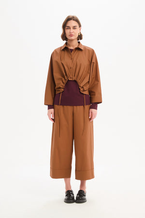 WIDE CROP POPLIN OVERSHIRT