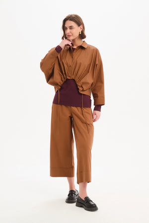 WIDE CROP POPLIN OVERSHIRT