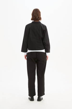 WIDE CROP POPLIN OVERSHIRT