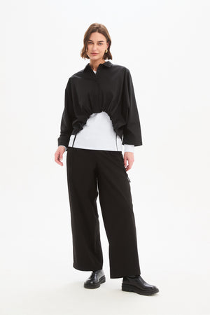 WIDE CROP POPLIN OVERSHIRT