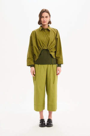 WIDE CROP POPLIN OVERSHIRT
