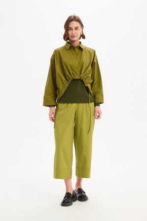 WIDE CROP POPLIN OVERSHIRT