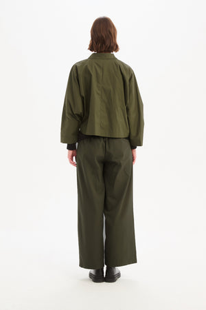 WIDE CROP POPLIN OVERSHIRT
