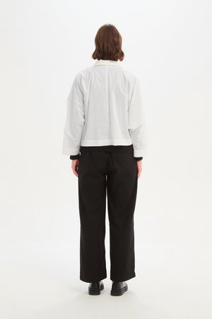 WIDE CROP POPLIN OVERSHIRT