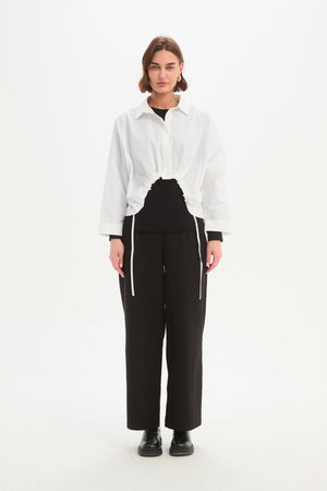 WIDE CROP POPLIN OVERSHIRT
