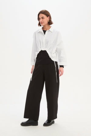 WIDE CROP POPLIN OVERSHIRT