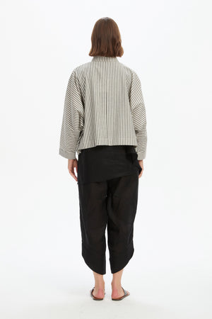 WIDE CROP STRIPE OVERSHIRT