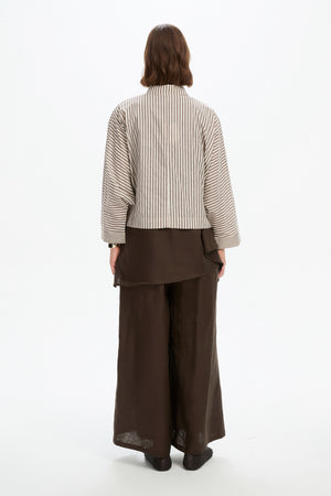 WIDE CROP STRIPE OVERSHIRT