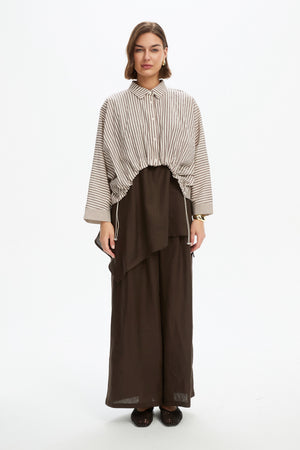WIDE CROP STRIPE OVERSHIRT