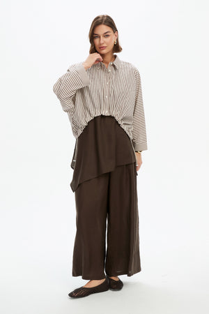 WIDE CROP STRIPE OVERSHIRT