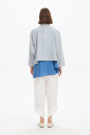 WIDE CROP STRIPE OVERSHIRT