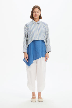 WIDE CROP STRIPE OVERSHIRT