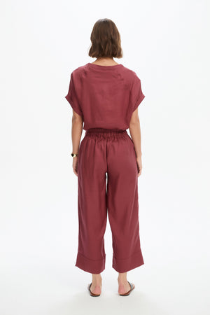 WIDE LEG LINEN PANT