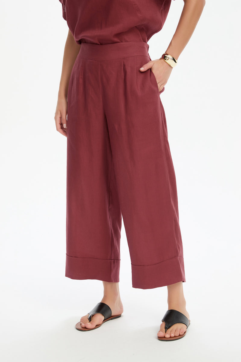 WIDE LEG LINEN PANT