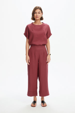 WIDE LEG LINEN PANT
