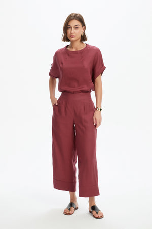 WIDE LEG LINEN PANT