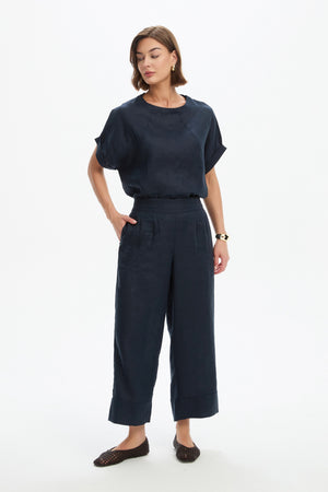 WIDE LEG LINEN PANT