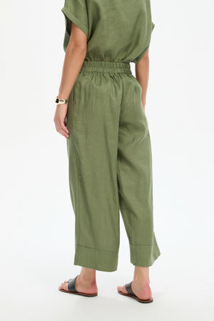 WIDE LEG LINEN PANT