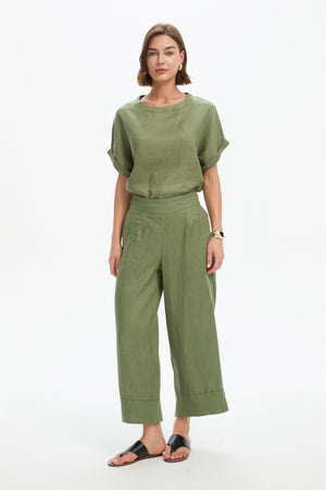 WIDE LEG LINEN PANT