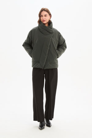 WRAP FRONT PUFFER JACKET