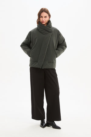 WRAP FRONT PUFFER JACKET