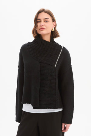 ZIP COLLAR CARDIGAN