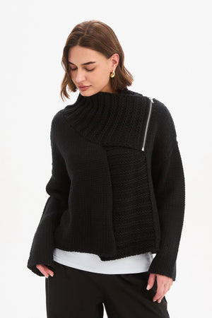 ZIP COLLAR CARDIGAN