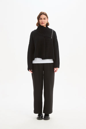 ZIP COLLAR CARDIGAN