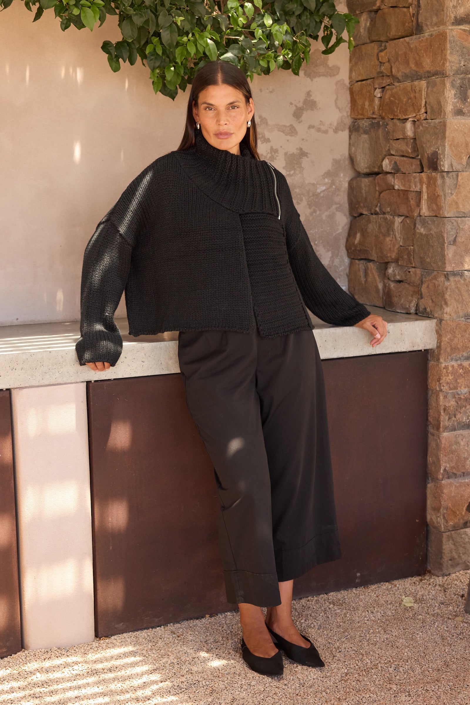 ZIP COLLAR CARDIGAN