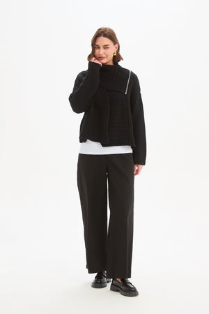 ZIP COLLAR CARDIGAN