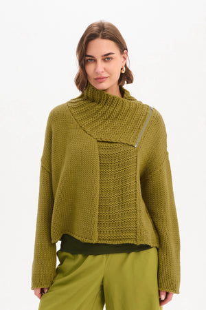ZIP COLLAR CARDIGAN