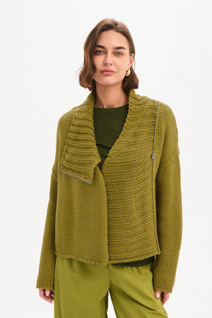 ZIP COLLAR CARDIGAN