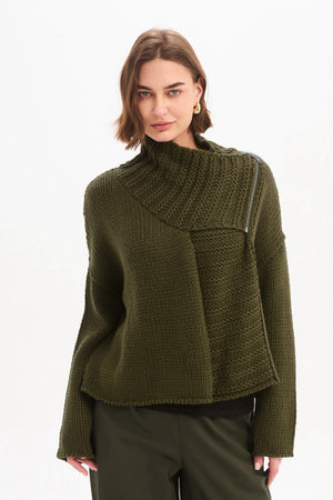 ZIP COLLAR CARDIGAN