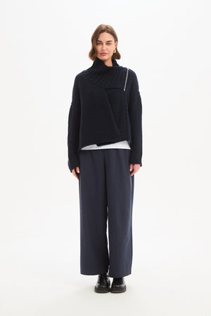 ZIP COLLAR CARDIGAN