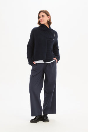 ZIP COLLAR CARDIGAN