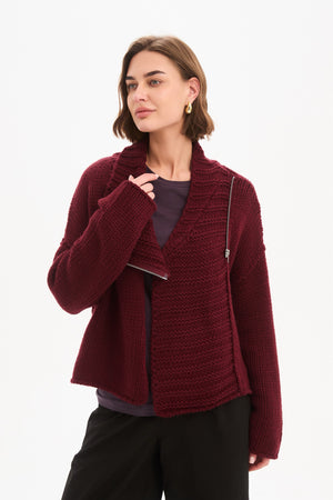 ZIP COLLAR CARDIGAN