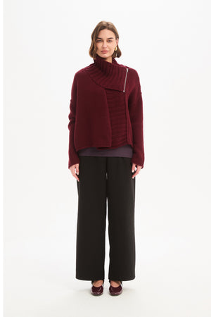 ZIP COLLAR CARDIGAN