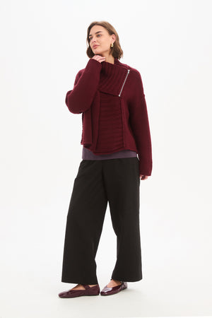 ZIP COLLAR CARDIGAN