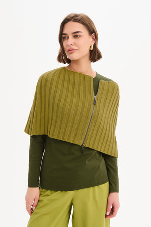 ZIP THROUGH KNIT SHAWL