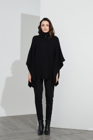 ZIP COLLAR PONCHO