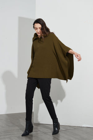 ZIP COLLAR PONCHO