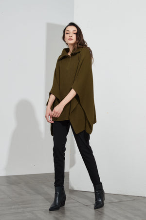 ZIP COLLAR PONCHO