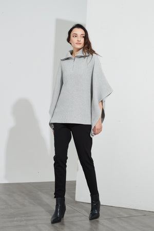 ZIP COLLAR PONCHO