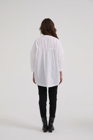 ELASTIC GATHER YOKE SHIRT