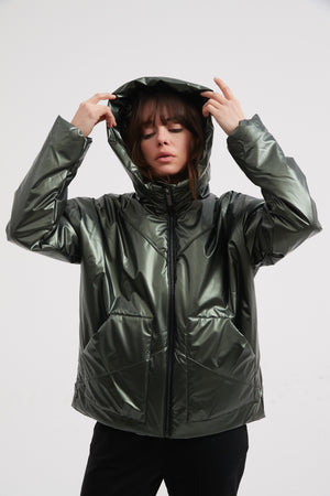METALLIC PUFFER JACKET