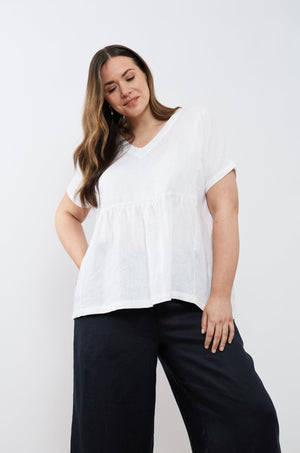 V NECK SHORT SLEEVE TOP