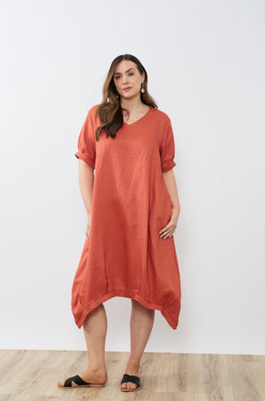 DEEPER V NECK BILLOW DRESS